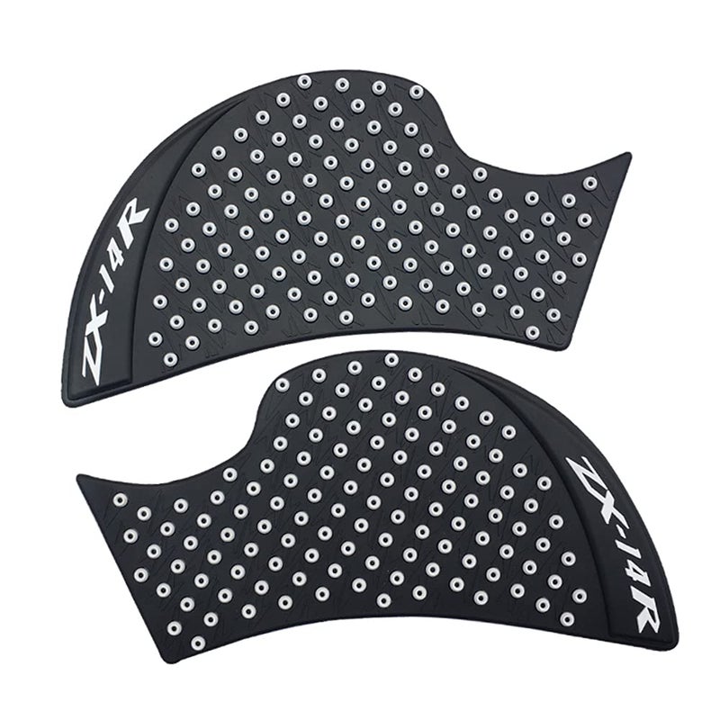 White Dot Gas Fuel Tank Pad Traction Side Fuel Knee Grip Decal Compatible with Kawasaki Ninja ZX14R